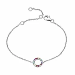 CHRISTOFFERSEN JEWELLERY ARMBÅND CIRKEL RAINBOW SØLV - 9010242-6