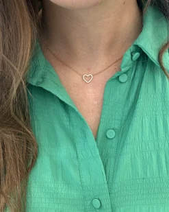 CHRISTOFFERSEN JEWELLERY HJERTE HALSKÆDE 14 KARAT GULD MED 0,23 CARAT BRILLANTER – 2000183