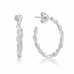 CHRISTOFFERSEN JEWELLERY SØLV RHODINERET CREOL SNOET 30 MM- 3011012