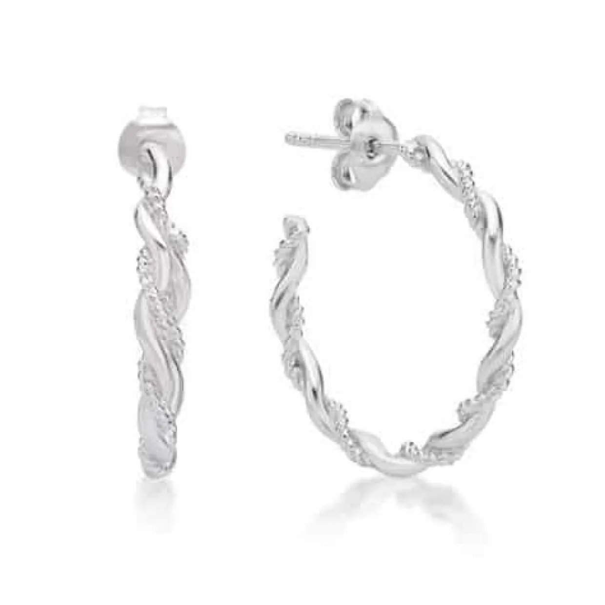 CHRISTOFFERSEN JEWELLERY SØLV RHODINERET CREOL SNOET 30 MM- 3011012