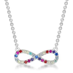CHRISTOFFERSEN JEWELLERY RAINBOW HALSKÆDE SØLV EVIGHEDSTEGN - 2070601-6