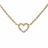 CHRISTOFFERSEN JEWELLERY HJERTE HALSKÆDE 14 KARAT GULD MED 0,07 CARAT BRILLANTER - 2000152