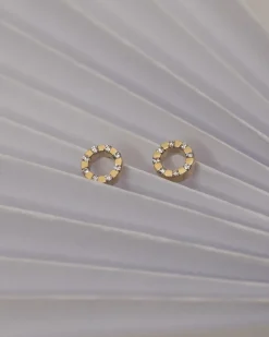 CHRISTOFFERSEN JEWELLERY CIRKEL ØRESTIKKER 14 KARAT GULD MED 0,125 CARAT BRILLANTER – 3000352