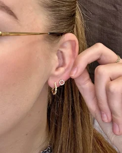 CHRISTOFFERSEN JEWELLERY CIRKEL ØRESTIKKER 14 KARAT GULD MED 0,125 CARAT BRILLANTER – 3000352