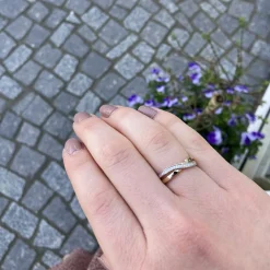 CHRISTOFFERSEN JEWELLERY RING 14 KARAT GULD/HVIDGULD MED DIAMANTER - 5000279-52