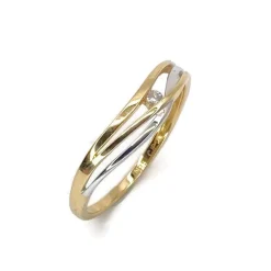 CHRISTOFFERSEN JEWELLERY RING 14 KARAT GULD/HVIDGULD MED BRILLANT - 5070953-2