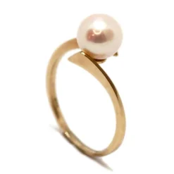 CHRISTOFFERSEN JEWELLERY RING 8 KARAT GULD MED PERLE – 5000128-3