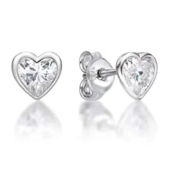 CHRISTOFFERSEN JEWELLERY ØRERINGE MED HJERTE ZIRKONIA - 3010816