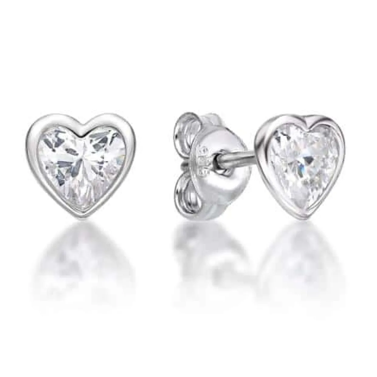 CHRISTOFFERSEN JEWELLERY ØRERINGE MED HJERTE ZIRKONIA - 3010816