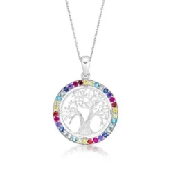 CHRISTOFFERSEN JEWELLERY HALSKÆDE SØLV LIVETSTRÆ RAINBOW - 4011671-6