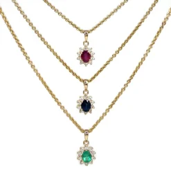 CHRISTOFFERSEN JEWELLERY ROSET VEDHÆNG 14 KARAT GULD MED RUBIN OG BRILLANTER - 4070256G-RU