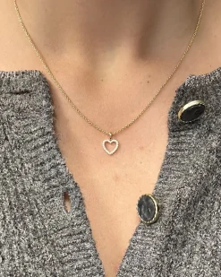 CHRISTOFFERSEN JEWELLERY HJERTE VEDHÆNG 14 KARAT GULD MED 0,10 CARAT BRILLANTER - 4500203G