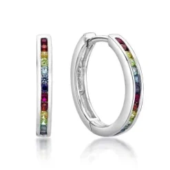 CHRISTOFFERSEN JEWELLERY ØRERINGE CREOL SØLV RAINBOW - 3710209-6