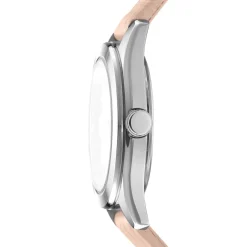 DKNY ASTORIA LOGO UR DAME STÅL MED LYS ROSA LÆDERREM - DK1L033L0015