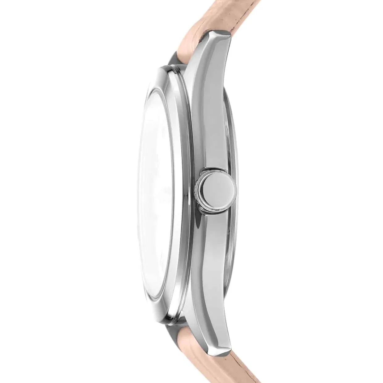 DKNY ASTORIA LOGO UR DAME STÅL MED LYS ROSA LÆDERREM - DK1L033L0015