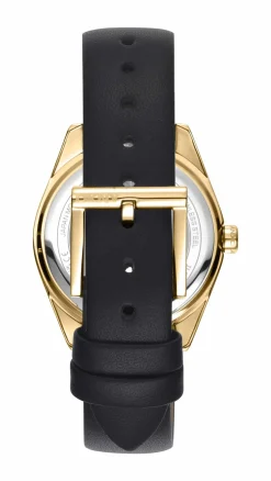 DKNY CHAMBERS MIDI UR DAME GULD FARVET MED SORT LÆDERREM - DK1L016L0025