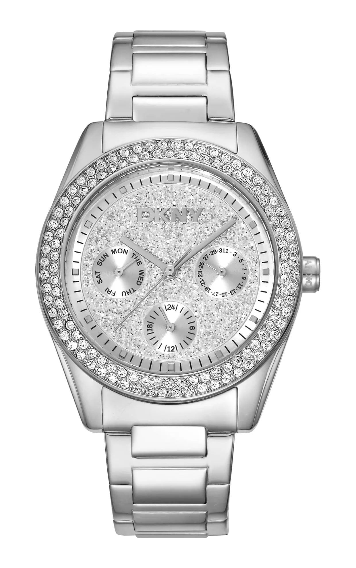 DKNY CHAMPERS MULTI GLITZ UR DAME I STÅL - DK1L078M0015