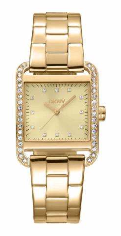 DKNY CITY GLITZ UR DAME GULD FARVET MED LÆNKE - DK1L003M0025