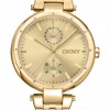 DKNY DOWNTOWN MULTI UR DAME I GULD FARVET STÅL - DK1L066M0065
