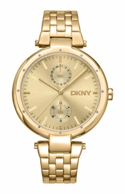 DKNY DOWNTOWN MULTI UR DAME I GULD FARVET STÅL - DK1L066M0065