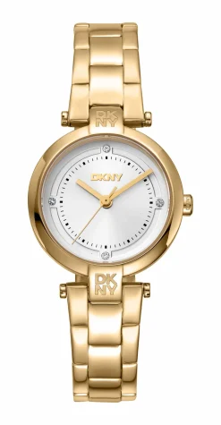 DKNY ESSENTIAL MINI UR DAME GULD FARVET MED LÆNKE - DK1L043M0055