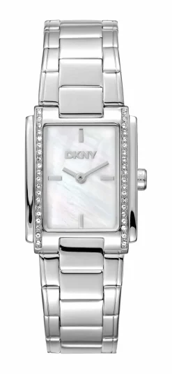 DKNY EVENING UR DAME FIRKANTET I STÅL - DK1L122M0045