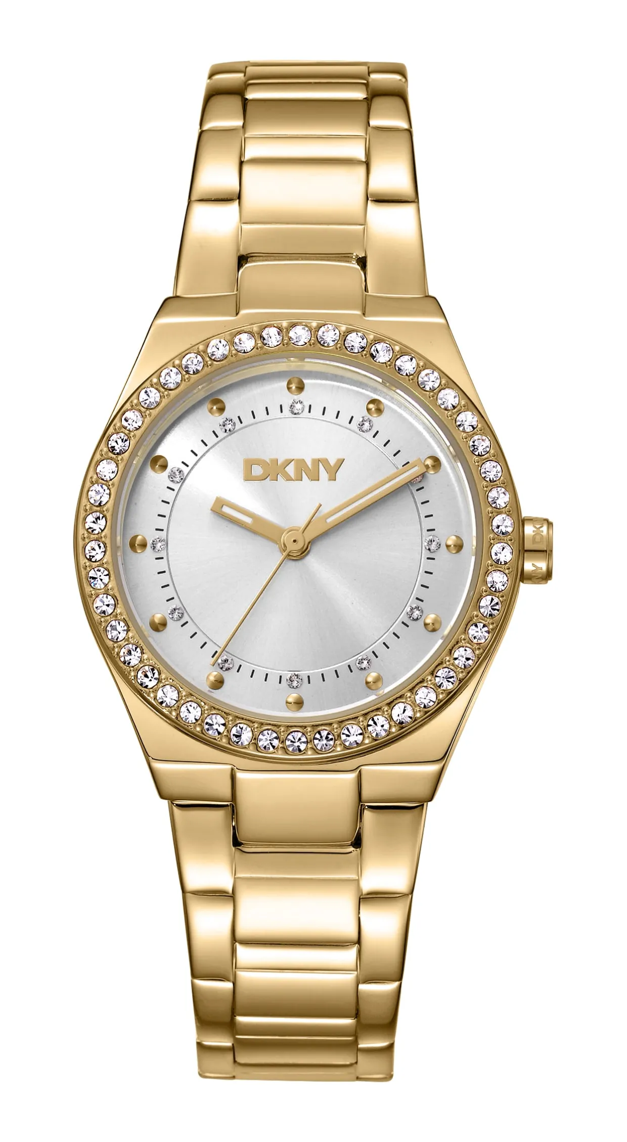 DKNY EVENING UR DAME I GULD FARVET STÅL - DK1L100M0065