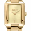 DKNY EVERYDAY DAME UR FIRKANTET I GULD FARVET STÅL - DK1L121M0065