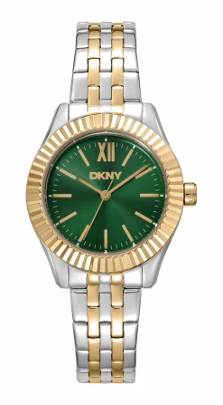 DKNY EVERYDAY UR DAME TO FARVET MED GRØN SKIVE - DK1L017M1095