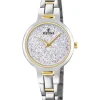 FESTINA DAME UR STÅL SWAROVSKI KRYSTALLER BICOLOR MED LYS SKIVE - F20380/1