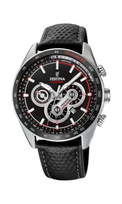 FESTINA UR HERRE STÅL CHRONOGRAF MED LÆDERREM - F20202/4
