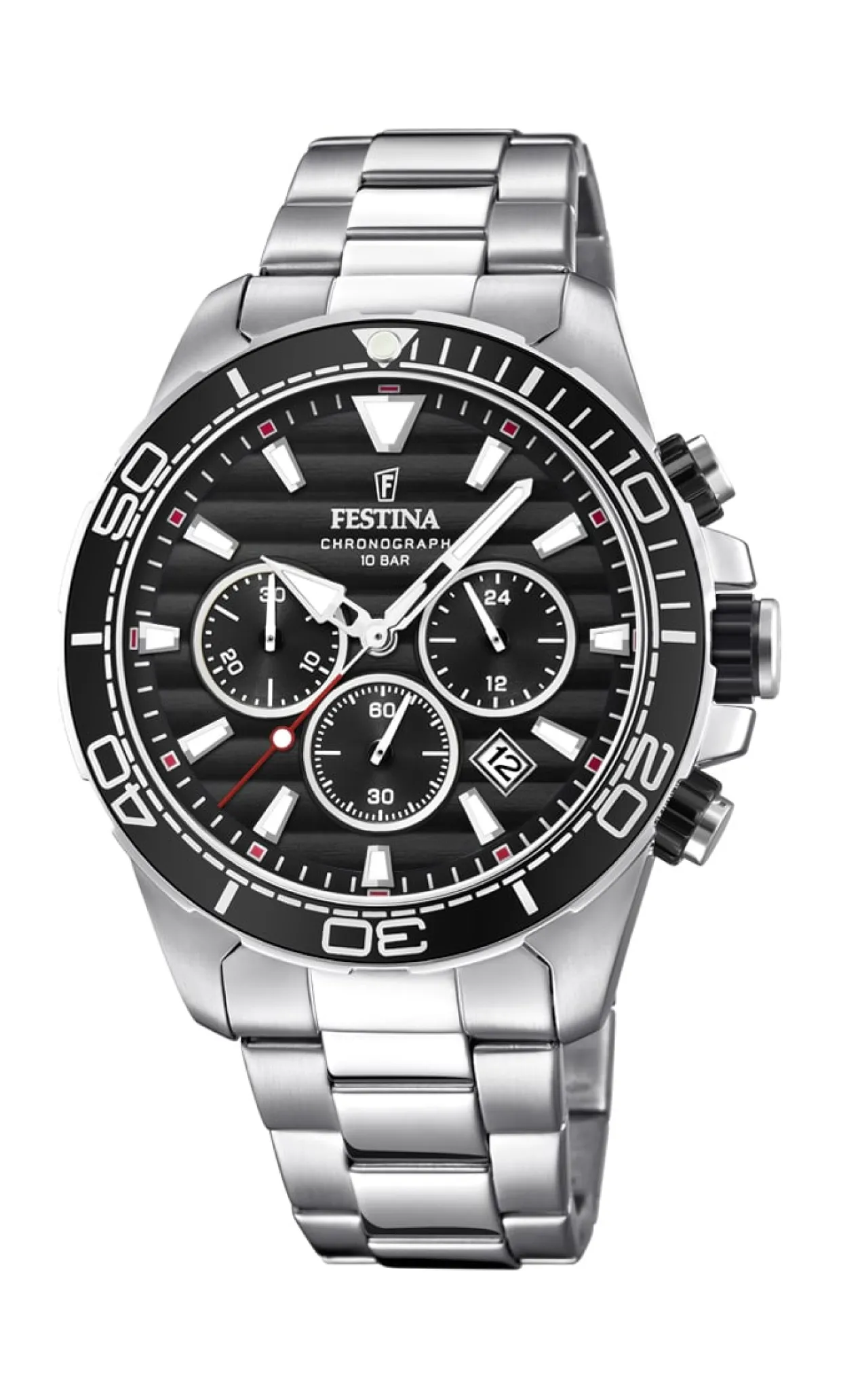 FESTINA UR HERRE STÅL MED SORT SKIVE - F20361/4