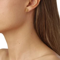 FLORA DANICA DILD ØRERINGE SØLV FORGYLDT - DF-StPc-G