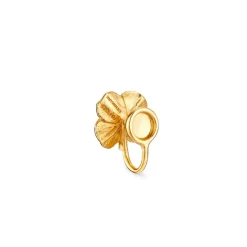 FLORA DANICA FIRKLØVER EARCUFF PAVÉ FORGYLDT SØLV - FLC-EACU-G-PAVE
