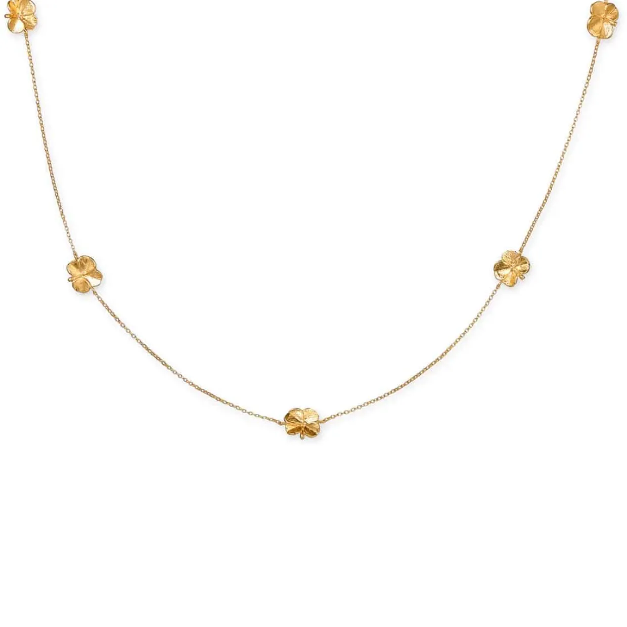 FLORA DANICA FIRKLØVER HALSKÆDE FORGYLDT SØLV - FLC-NELO-G