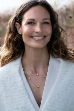 FLORA DANICA FIRKLØVER HALSKÆDE FORGYLDT SØLV - FLC-NELO-G