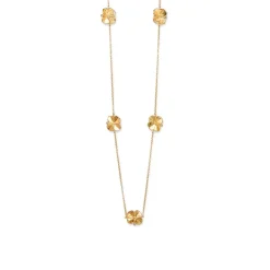 FLORA DANICA FIRKLØVER HALSKÆDE FORGYLDT SØLV - FLC-NELO-G