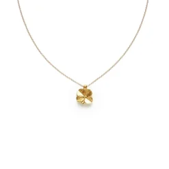 FLORA DANICA FIRKLØVER HALSKÆDE SØLV FORGYLDT - FLC-Ne-G