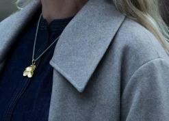 FLORA DANICA FIRKLØVER HALSKÆDE FORGYLDT SØLV - FLC-SILKNE-G