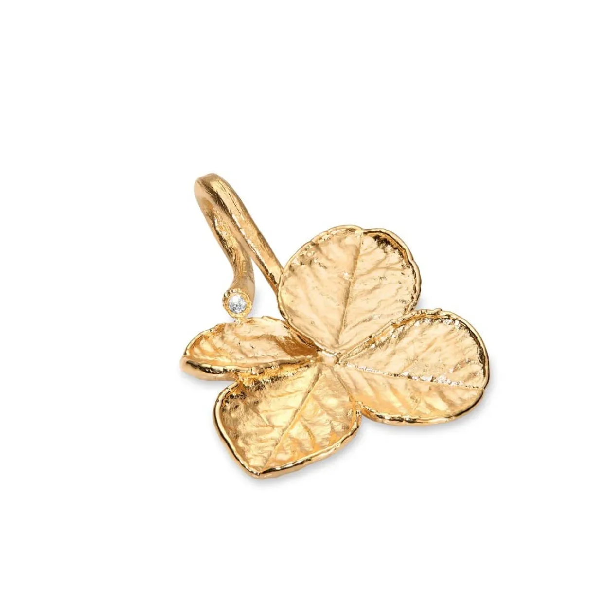 FLORA DANICA FIRKLØVER HALSKÆDE FORGYLDT SØLV - FLC-SILKNE-G