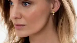 FLORA DANICA FIRKLØVER ØRERINGE MED PERLE - FLC-STPCPEARL-G