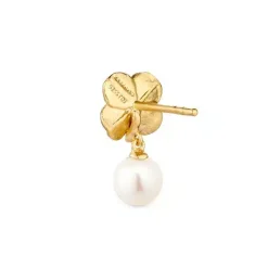 FLORA DANICA FIRKLØVER ØRERINGE MED PERLE - FLC-STPCPEARL-G