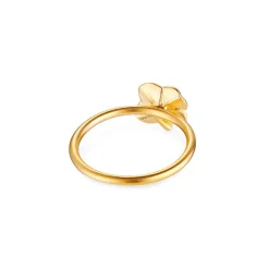 FLORA DANICA FIRKLØVER RING PAVÉ FORGYLDT SØLV - FLC-RI-G-PAVE