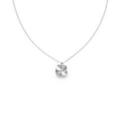 FLORA DANICA FIRKLØVER SØLV HALSKÆDE MAT - FLC-Ne-S