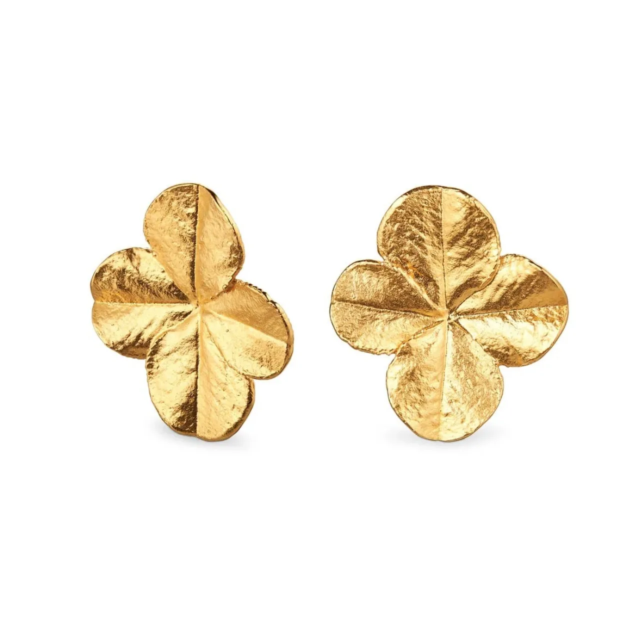 FLORA DANICA FIRKLØVER STATEMENT ØRECLIPS FORGYLDT SØLV - FLC-EACLIPS-G