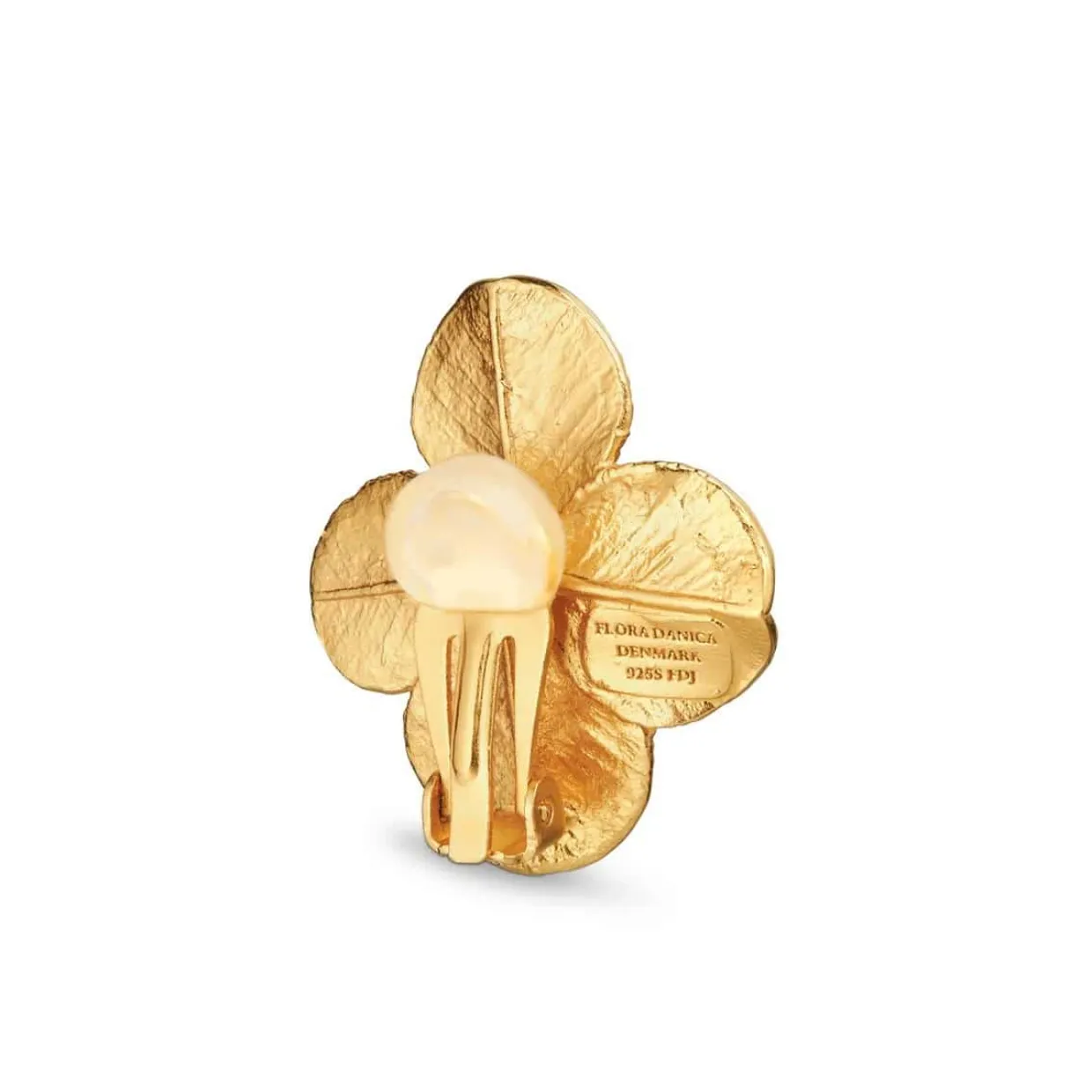 FLORA DANICA FIRKLØVER STATEMENT ØRECLIPS FORGYLDT SØLV - FLC-EACLIPS-G