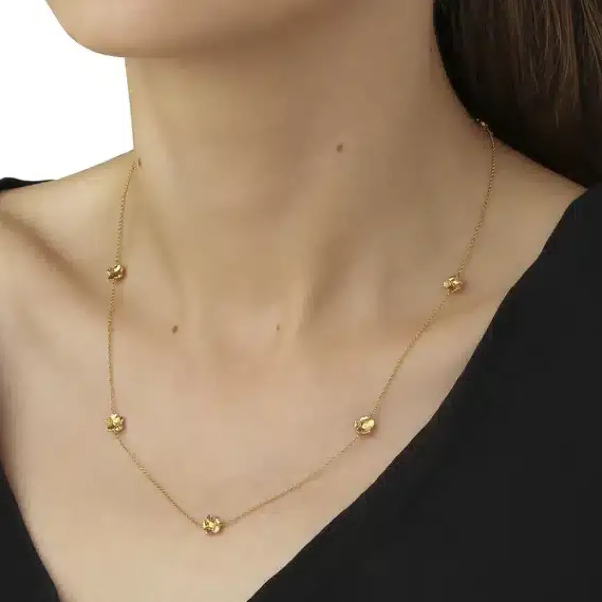 FLORA DANICA FORGLEMMIGEJ HALSKÆDE SØLV FORYLDT - FMN-NE-G