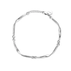 FLORA DANICA GRÆS ARMBÅND SØLV 17-19 CM - GR-BR-S