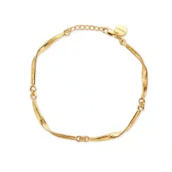 FLORA DANICA GRÆS ARMBÅND SØLV FORGYLDT 17-19 CM - GR-BR-G