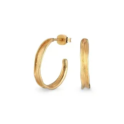 FLORA DANICA GRÆS SØLV FORGYLDTE ØRERINGE - GR-HoPc-G